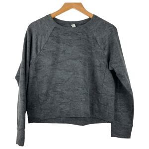 RBX Charcoal Grey Camouflage Cropped Pullover Athletic Crewneck Sweater Medium